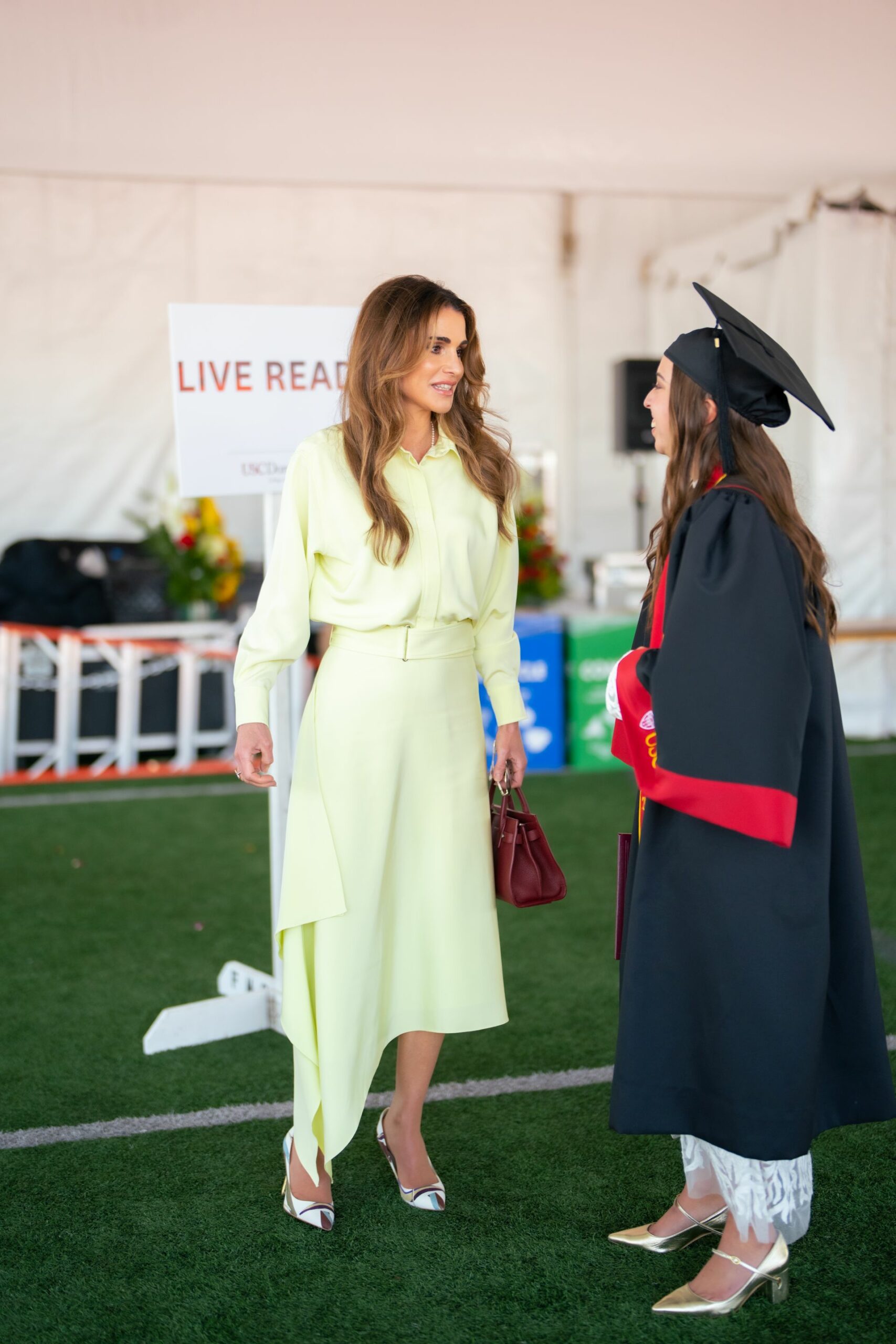Their Majesties King Abdullah II and Queen Rania, Her Royal Highness Princess Iman, and Mr. Jameel Thermiotis with Her Royal Highness Princess Salma at her graduation from the University of Southern California