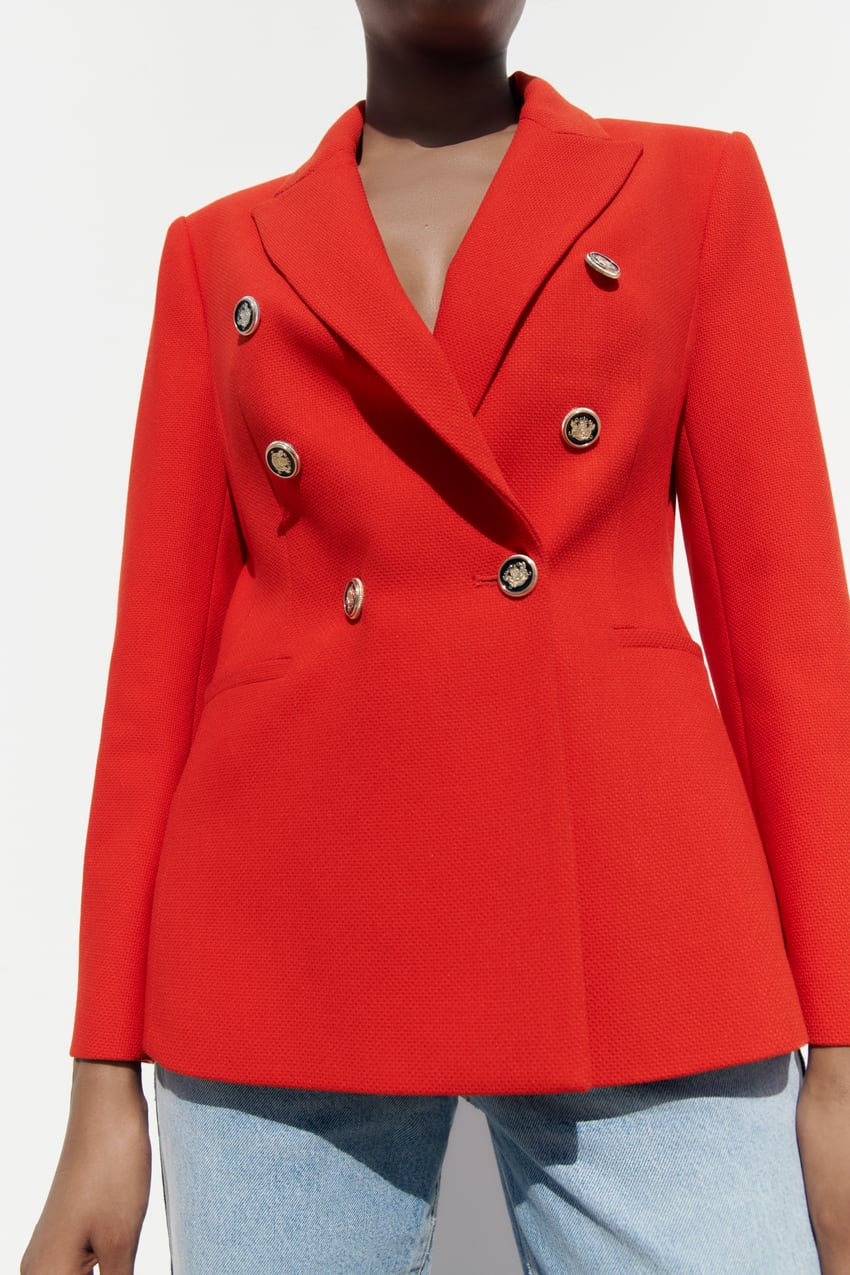 Crveni sako s ukrasnim gumbima Zara