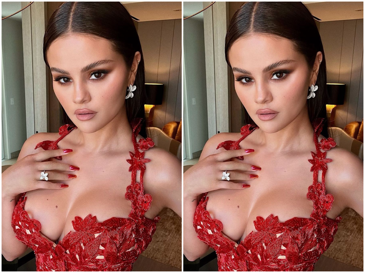 crvena manikura Selena Gomez