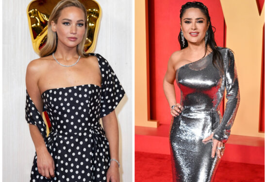 svečane frizure Jennifer Lawrence i Salma Hayek