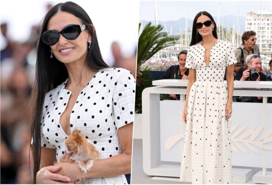 točkasta haljina hello magazine croatia hrvatska Demi Moore u Cannesu