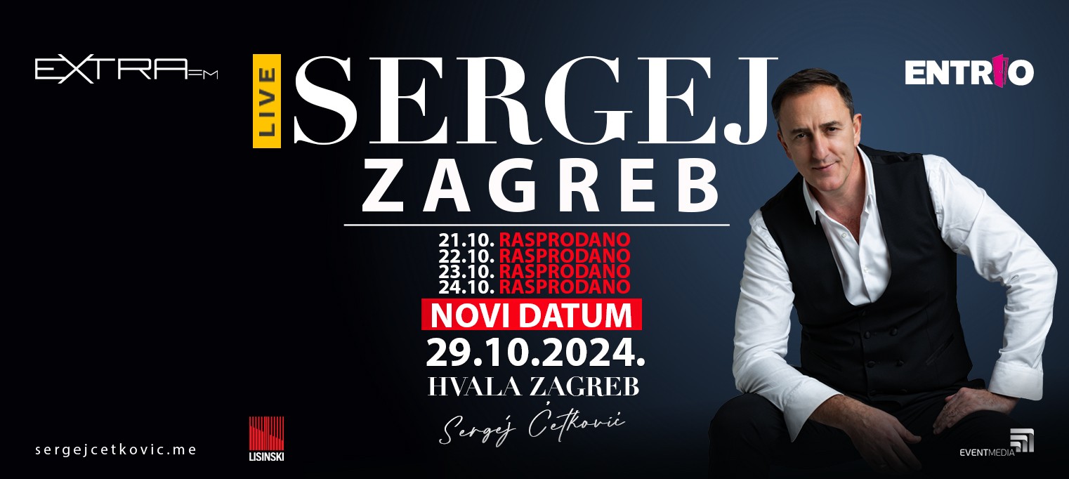 Sergej Ćetković, peti koncert, Lisinski, emotivna glazba, zagrebačka Koncertna dvorana, turneja, 25 godina karijere, hitovi, novi album, Kofer