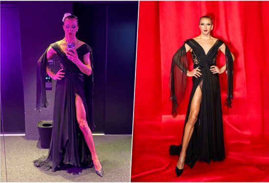 domagoj štimac haljina matija vuica drag queen dizajner moda twins elle style awards hello magazine hrvatska outfit kreacija dodjela nagrada lauba zagreb severina transrodna osoba Domagoj Štimac u haljini Matije Vuice