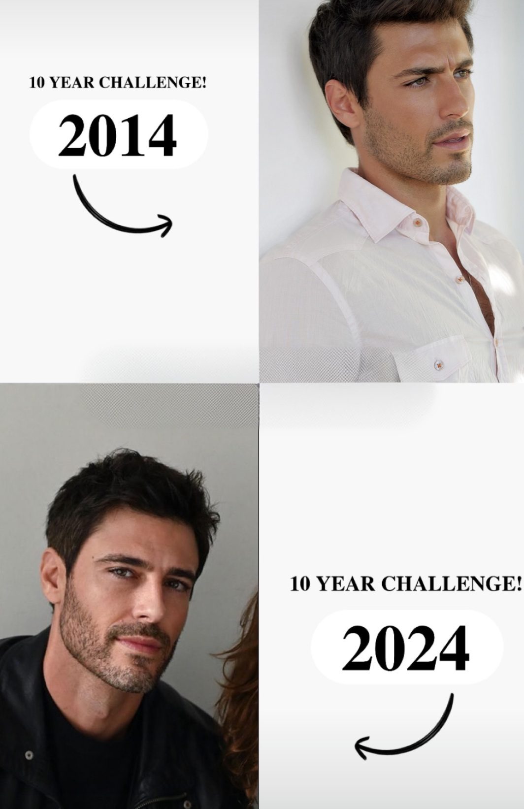 Pedro Soltz, 10 Year Challenge, maneken i glumac, izgled 2014. i 2024., seksi izgled, neodoljiv Pedro Soltz, izazov izgleda, glumac bez promjena, godine nisu promijenile izgled, karizma i seksipil, Pedro Soltz fotka