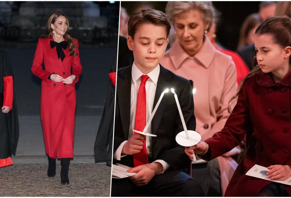 božić 2024 princeza catherine u crvenom kaputu hello magazine croatia hrvatska princeza Catherine na misi