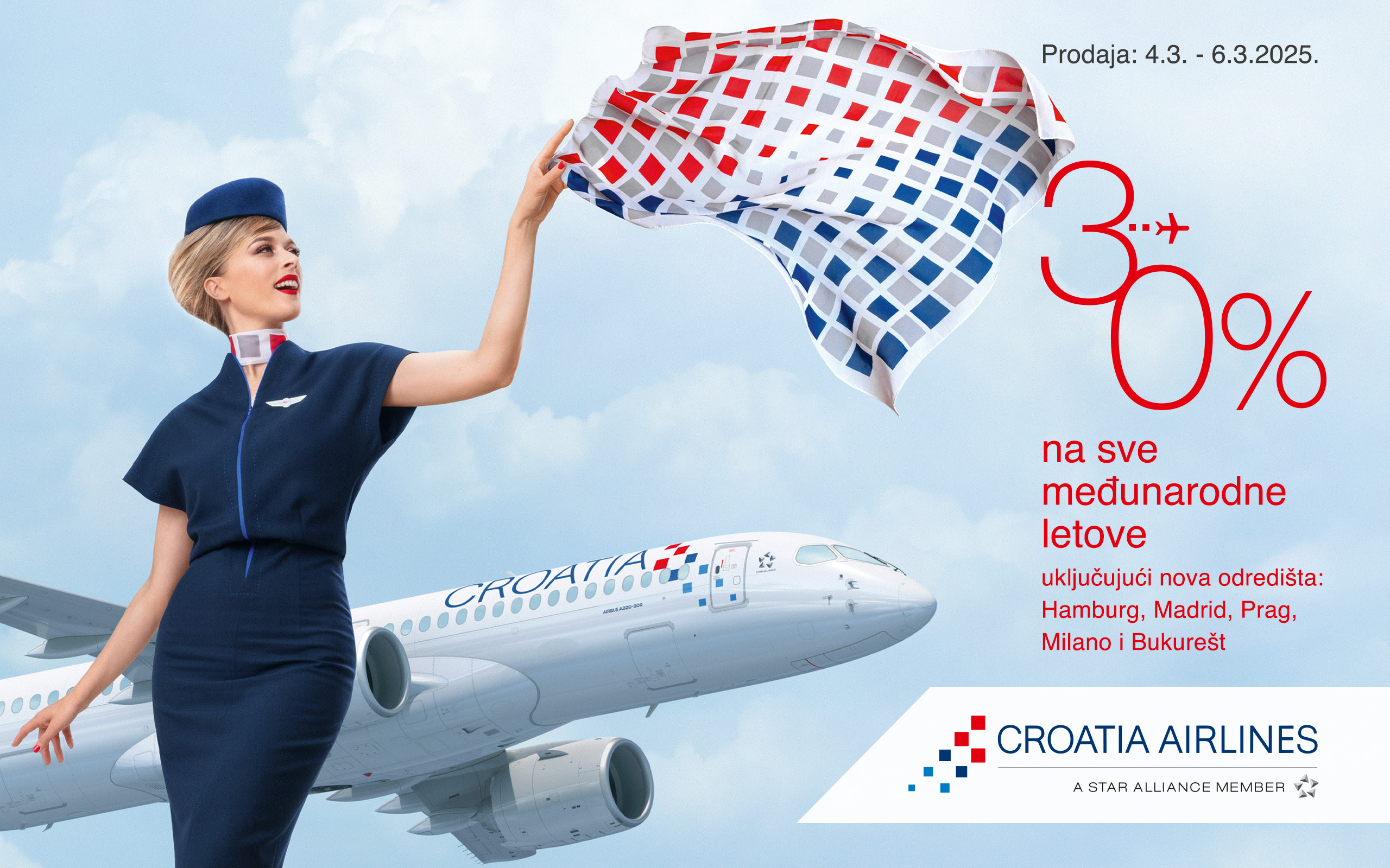 30 % popusta Croatia Airlines Hello Magazin Croatia