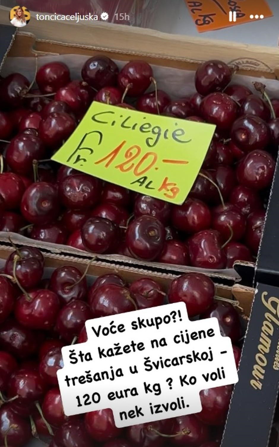 Tončica Čeljsuka cijena trešanja u Švicarskoj Hello Magazine Croatia