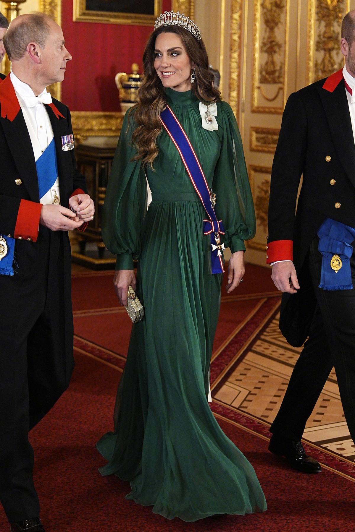 Kate Middleton u smaragdnoj haljini i tijari princeze Diane