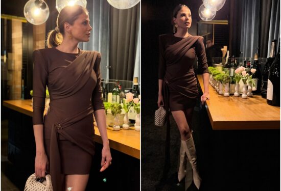Kratka smeđa haljina domaćeg brenda na Lejli Filipović izgleda spektakularno hello magazin croatia hrvatska
