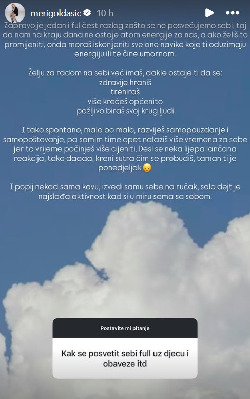 Meri Goldašić otkrila kako pronaći vrijeme za sebe hello magazin croatia hrvatska