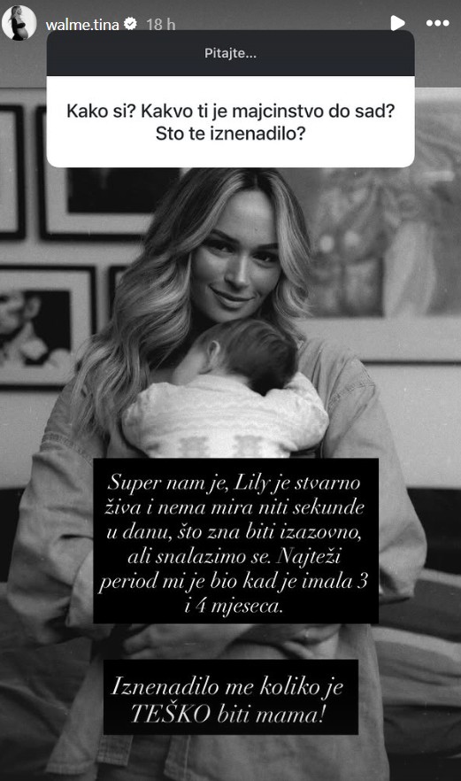 Plesačica Valentina Walme iskreno o majčinstvu