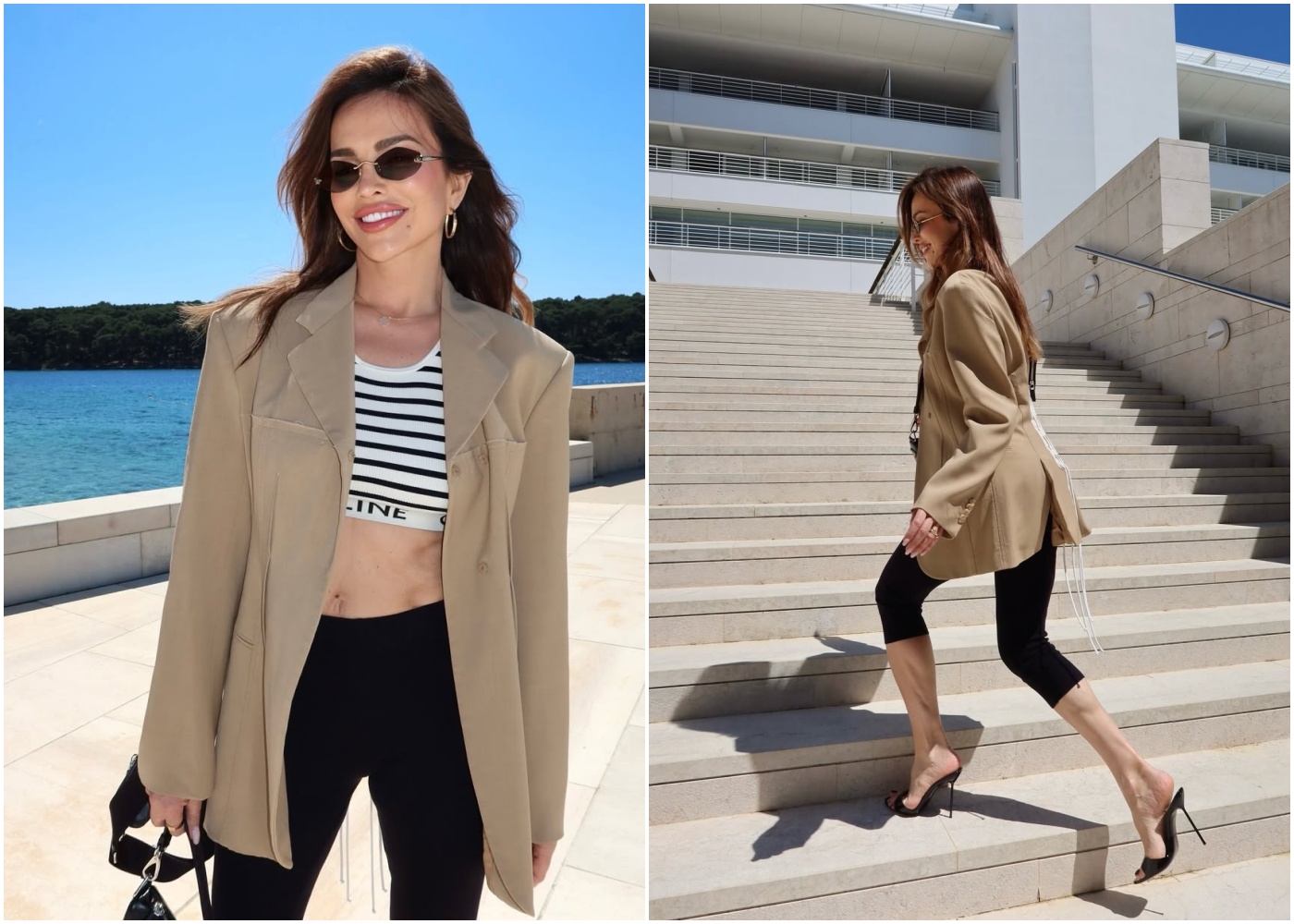 Severina u izdanju koje spaja capri hlače, crop top i sako