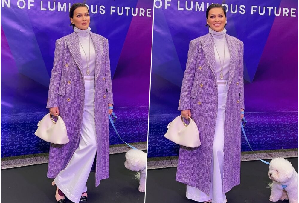 Nina Badrić u ljubičastom kaputu koji želimo u svom ormaru